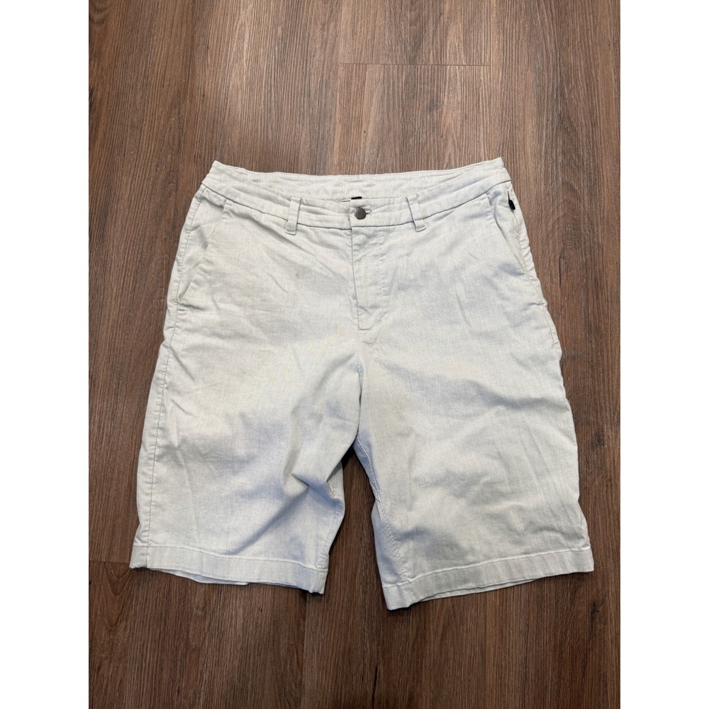 Lululemon Commission Shorts Mens 33 Light Grey Textured Chino Golf Casual